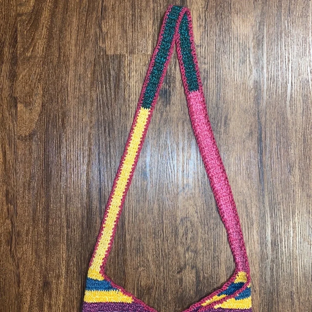 Hand Crochet Muli-colored Woven Hobo Bag